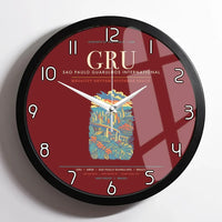 Thumbnail for Sao Paulo Guarulhos International Airport GRU Wall-Clock Framed - Dark Red