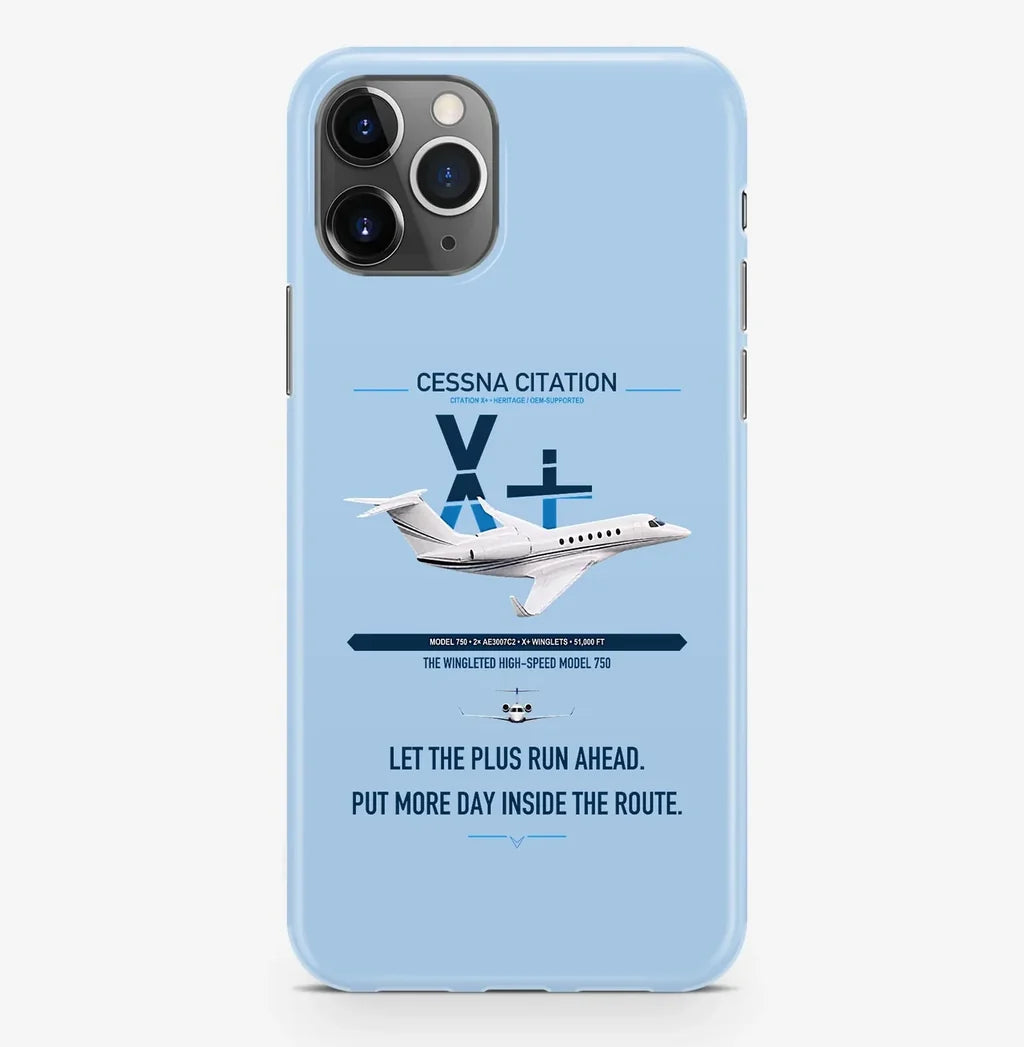 Cessna Citation X+ design on light blue magsafe iphone case, for iPhone Pro Max