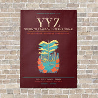 Thumbnail for Toronto Pearson International Airport YYZ - Canvas Framed - Dark Red