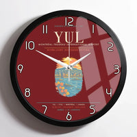 Thumbnail for MontrealTrudeau International Airport YUL Wall-Clock Framed - Dark Red