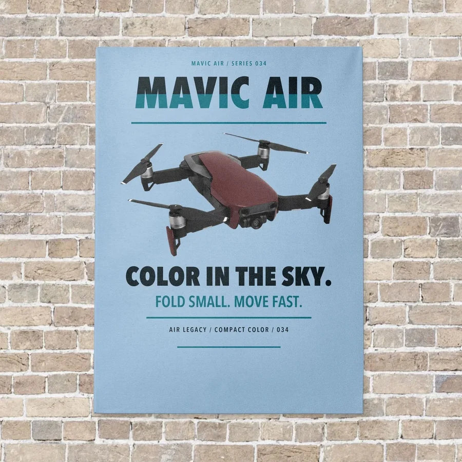 DJI Mavic Air vertical canvas print - no frame - light blue background