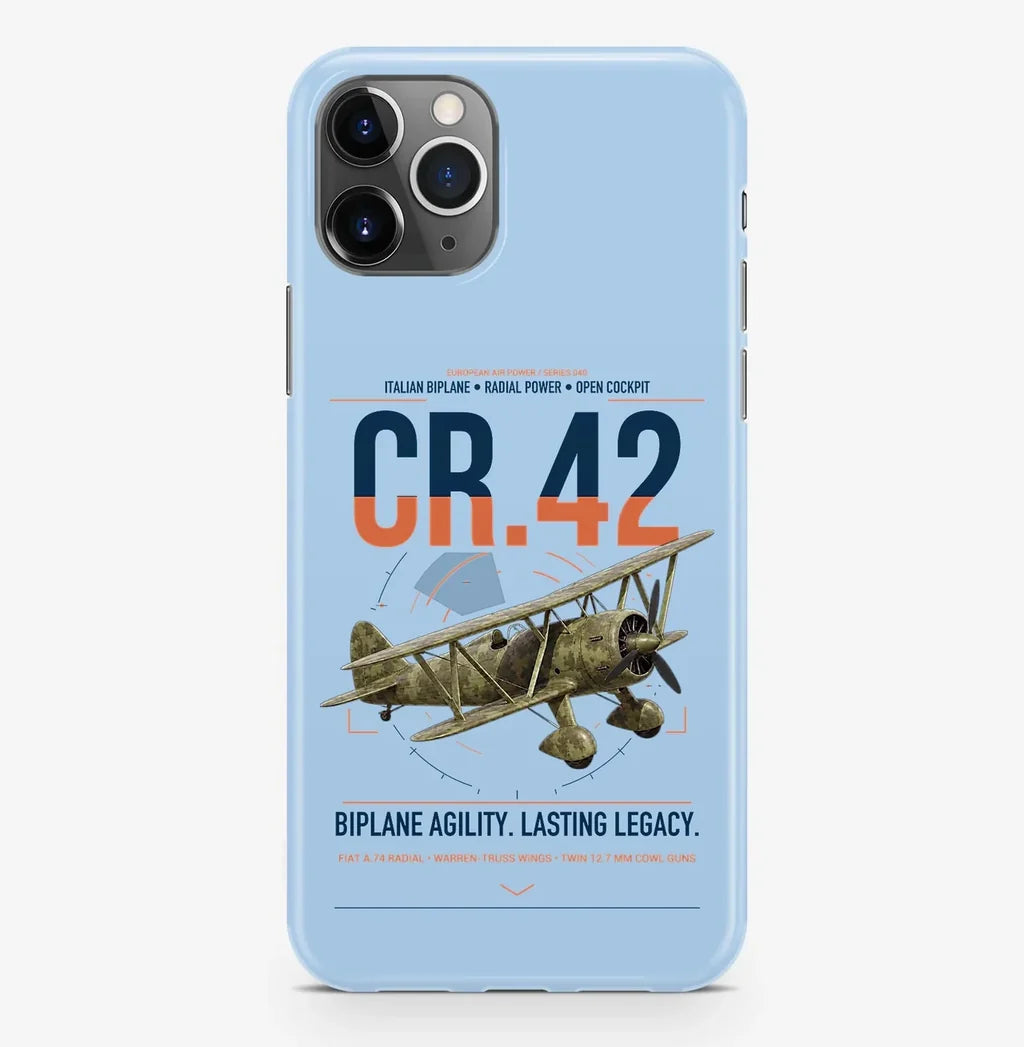 Fiat CR.42 Falco design on light blue magsafe iphone case, for iPhone Pro Max