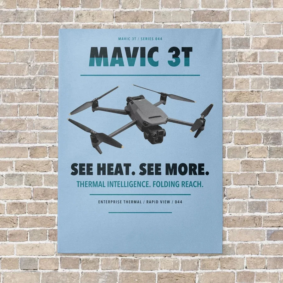 DJI Mavic 3 Thermal vertical canvas print - no frame - light blue background