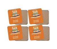 Thumbnail for Beechcraft King Air 360 design on orange 4 pieces set coaster