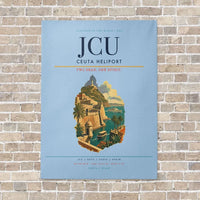 Thumbnail for Ceuta Heliport JCU vertical canvas print - no frame - light blue background