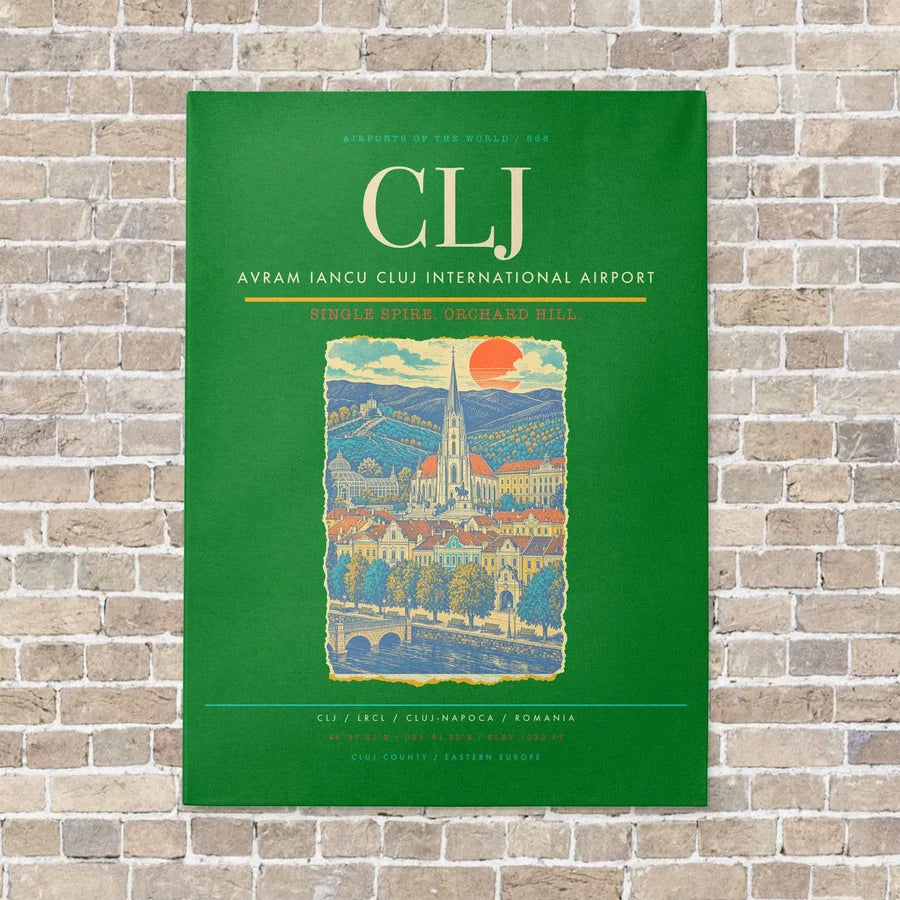 Avram Iancu Cluj International Airport CLJ - Canvas No Frame - Green