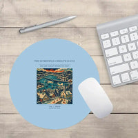 Thumbnail for VINTAGE G4449 - The Homefield Christmas Eve - Designed Mouse Pads design on lightblue round