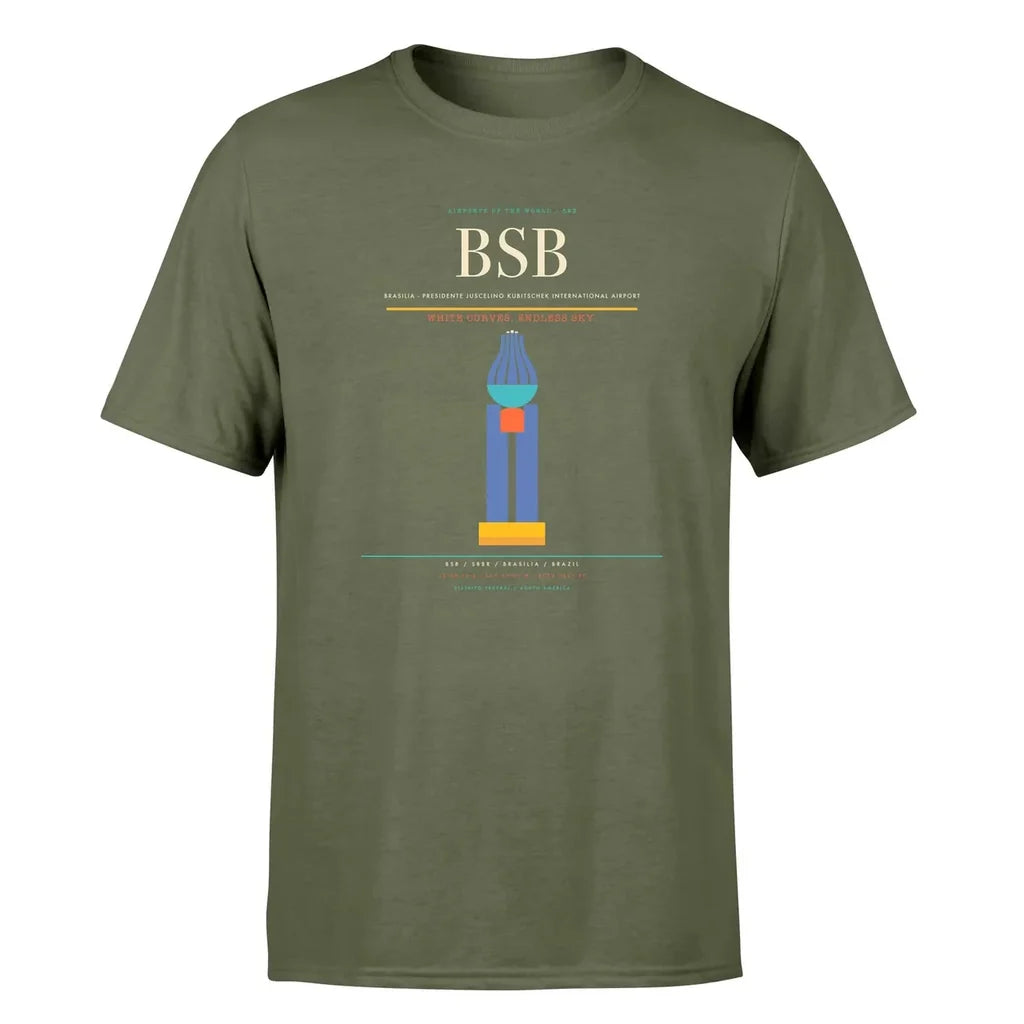 Brasilia Airport (BSB) Premium T-Shirt Green Army