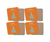 Thumbnail for Phu Bai International Airport (HUI) design on orange 4 pieces set coaster