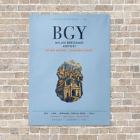 Thumbnail for Milan Bergamo Airport BGY vertical canvas print - no frame - light blue background