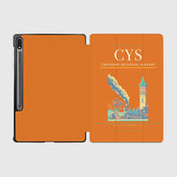 Thumbnail for Cheyenne Regional Airport (CYS) design on orange samsung tablet tablet case