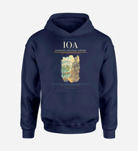 Thumbnail for Ioannina National Airport (IOA) design on navy blue hoodie single-side print