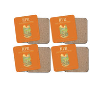 Thumbnail for Swami Vivekananda Airport (RPR) design on orange 4 pieces set coaster
