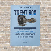 Thumbnail for TRENT 800 vertical canvas print - no frame - light blue background