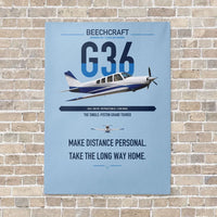 Thumbnail for Beechcraft Bonanza G36 vertical canvas print - no frame - light blue background