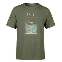 Thumbnail for Toncontín International Airport (TGU) T-Shirt single-side front print in Green Army | toncontín-international-airport-tgu-double-side-t-shirt