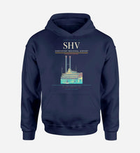 Thumbnail for Shreveport Regional Airport (SHV) design on navy blue hoodie single-side print