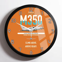 Thumbnail for Piper M350 design on orange framed wall clock
