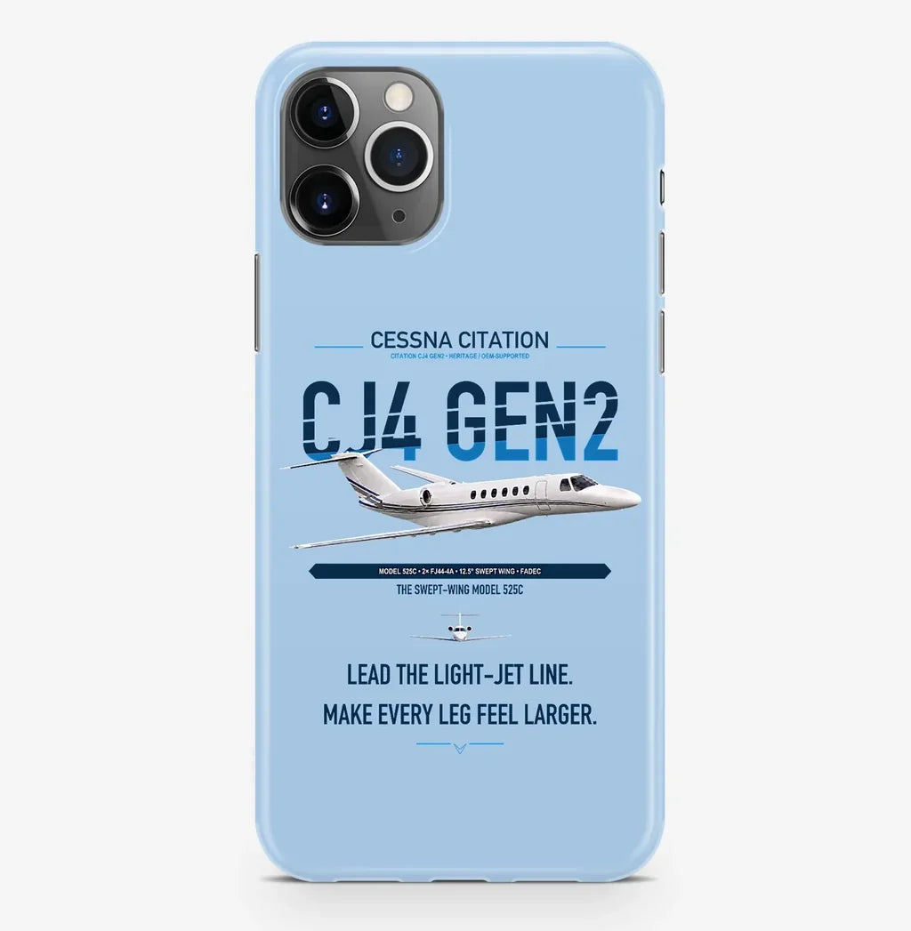 Cessna Citation CJ4 Gen2 design on light blue magsafe iphone case, for iPhone Pro Max