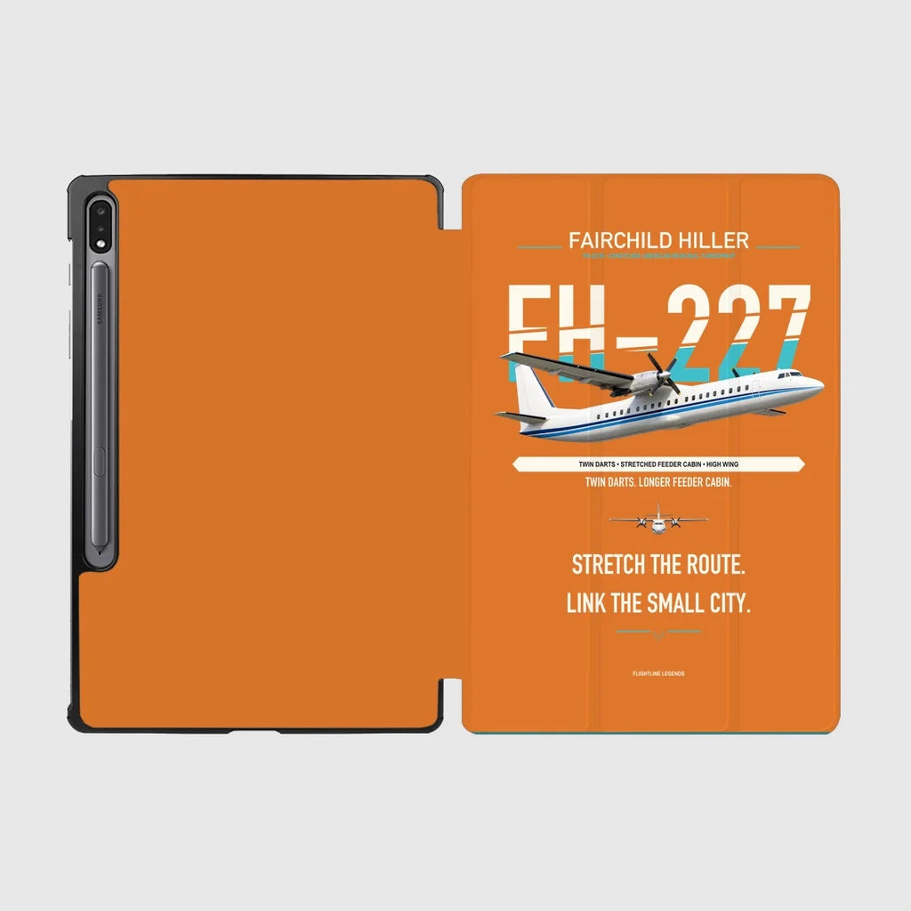 Fairchild Hiller FH-227B design on orange samsung tablet tablet case