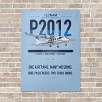 Thumbnail for Tecnam P2012 Traveller vertical canvas print - no frame - light blue background