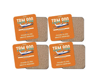 Thumbnail for Daher TBM 900 design on orange 4 pieces set coaster