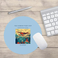 Thumbnail for VINTAGE G4361 - The Harbor Ferry Hop - Designed Mouse Pads design on lightblue round