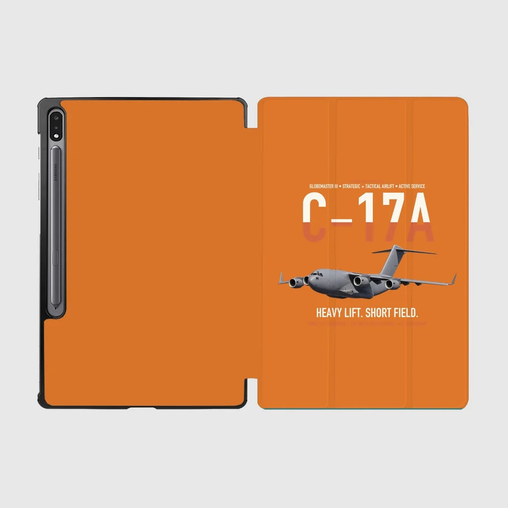 C-17A Globemaster III design on orange samsung tablet tablet case