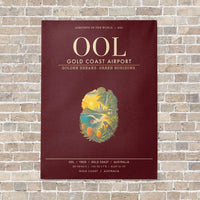 Thumbnail for Gold Coast Airport OOL - Canvas Framed - Dark Red