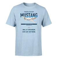 Thumbnail for Cessna Citation Mustang design on light blue double-side t-shirt, single-side print