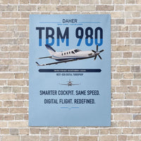 Thumbnail for Daher TBM 980 vertical canvas print - no frame - light blue background