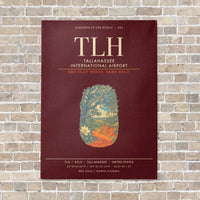 Thumbnail for Tallahassee International Airport TLH - Canvas Framed - Dark Red