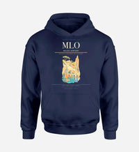 Thumbnail for Milos Airport (MLO) design on navy blue hoodie single-side print