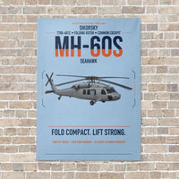 Thumbnail for Sikorsky MH-60S Seahawk vertical canvas print - no frame - light blue background