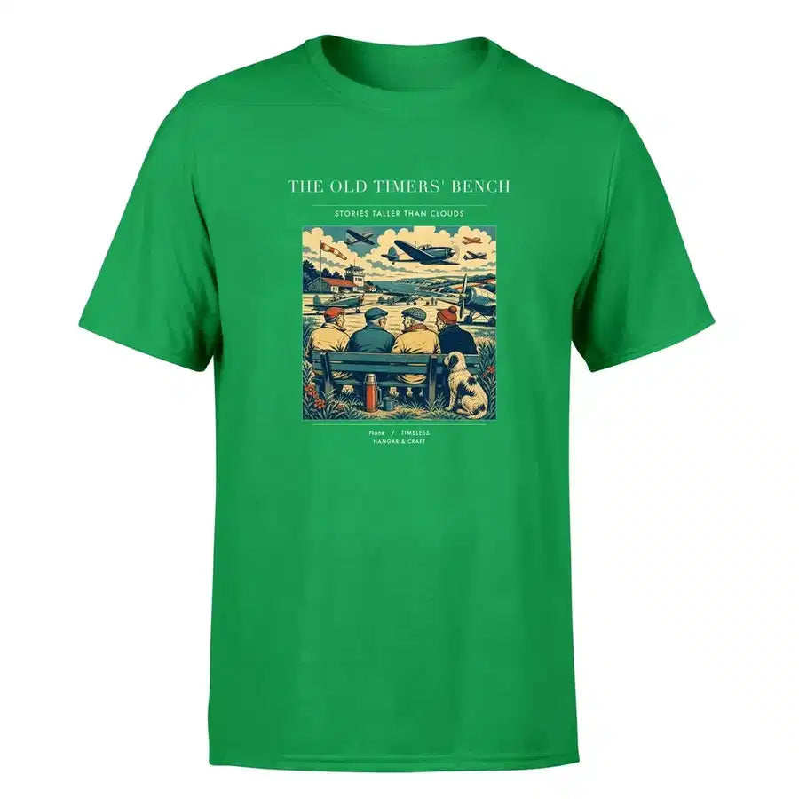 VINTAGE G4140 - The Old Timers' Bench - Premium T-Shirt design on green premium t shirt