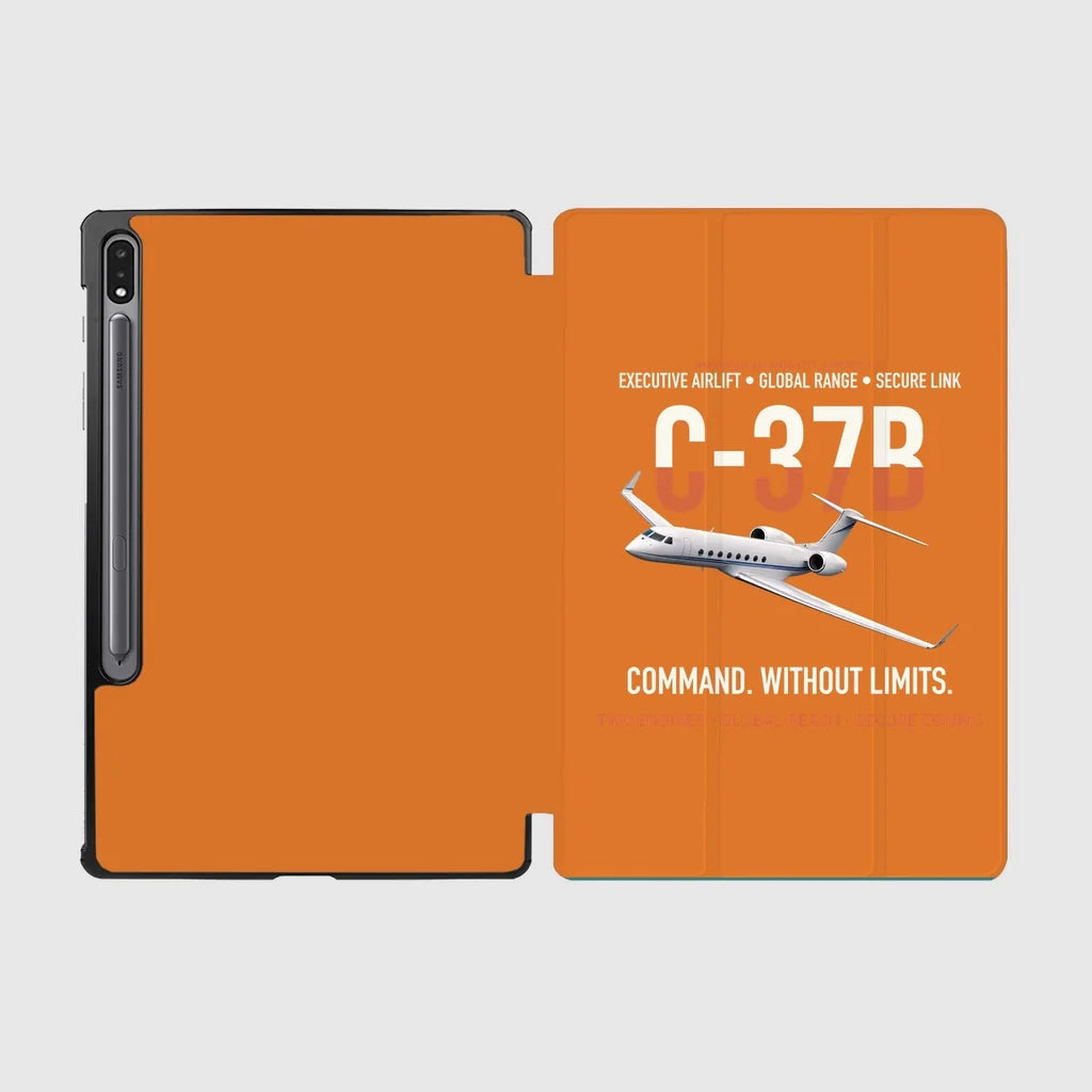 C-37B Global Command Link design on orange samsung tablet tablet case