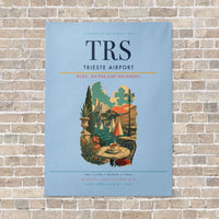 Thumbnail for Trieste Airport TRS vertical canvas print - no frame - light blue background