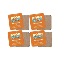 Thumbnail for Airbus A220-300 design on orange 4 pieces set coaster