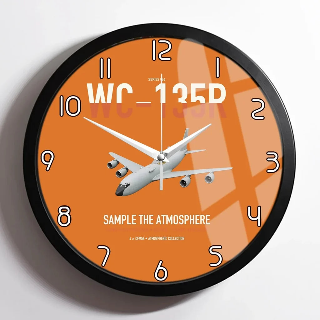 WC-135R Constant Phoenix design on orange framed wall clock