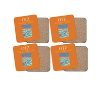 Thumbnail for Ralph Wien Memorial Airport (OTZ) design on orange 4 pieces set coaster