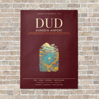 Thumbnail for Dunedin Airport DUD - Canvas Framed - Dark Red