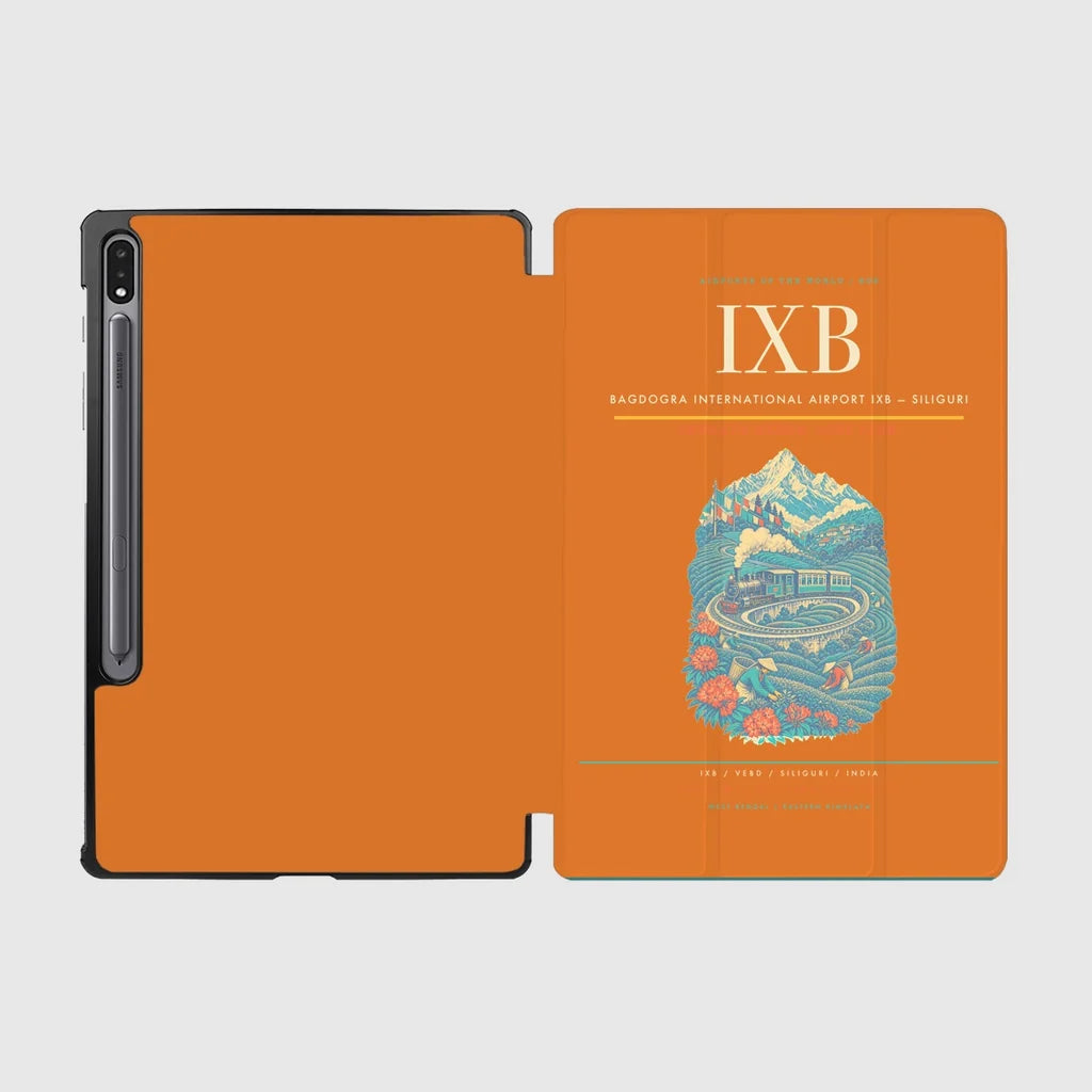 Bagdogra International Airport (IXB) design on orange samsung tablet tablet case