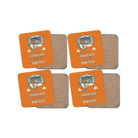 Thumbnail for Hangar Chair Front Row Seat design on orange 4 pieces set coaster