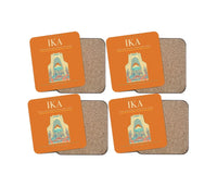 Thumbnail for Tehran Imam Khomeini International Airport (IKA) design on orange 4 pieces set coaster