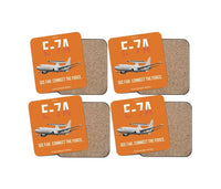 Thumbnail for E-7A Wedgetail design on orange 4 pieces set coaster