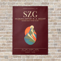 Thumbnail for Salzburg Airport SZG - Canvas Framed - Dark Red