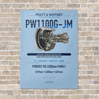Thumbnail for PW1100G-JM vertical canvas print - no frame - light blue background