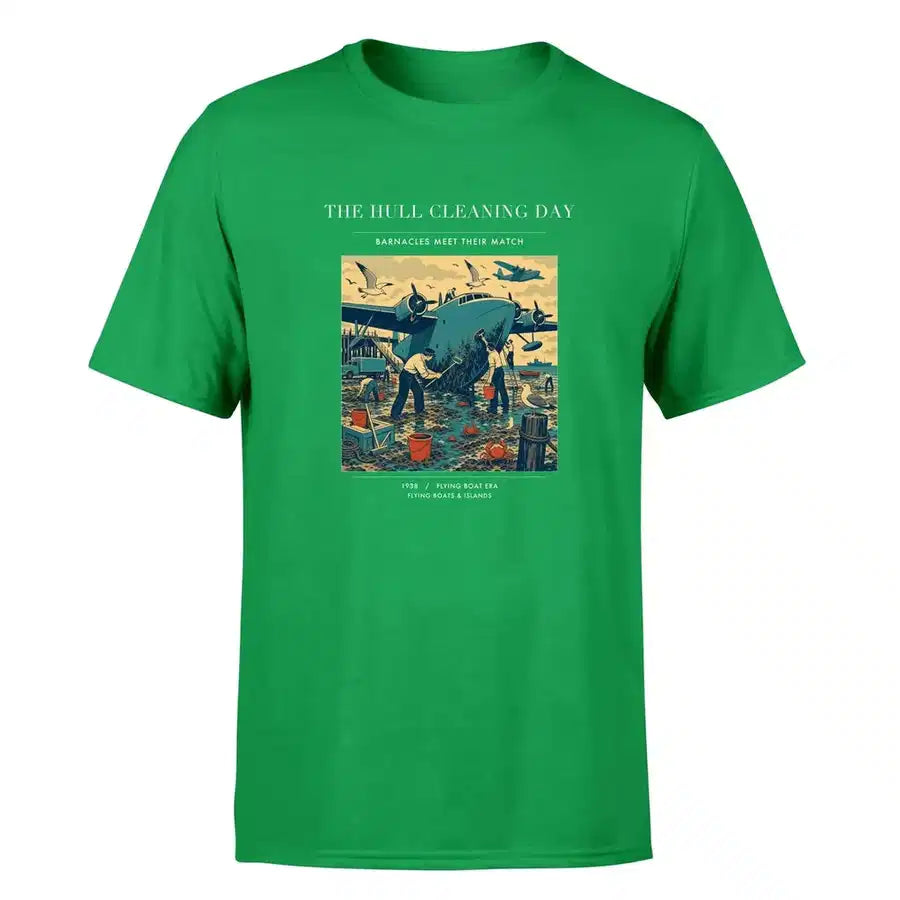 VINTAGE G4273 - The Hull Cleaning Day - Premium T-Shirt design on green premium t shirt