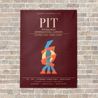Thumbnail for Pittsburgh International Airport PIT - Canvas Framed - Dark Red