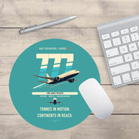 Thumbnail for Boeing 777F design on turquoise round mouse pad